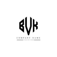 BVK letter logo design with polygon shape. BVK polygon and cube shape logo design. BVK hexagon vector logo template white and black colors. BVK monogram, business and real estate logo.