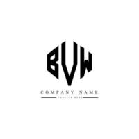 BVW letter logo design with polygon shape. BVW polygon and cube shape logo design. BVW hexagon vector logo template white and black colors. BVW monogram, business and real estate logo.