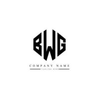 BWG letter logo design with polygon shape. BWG polygon and cube shape logo design. BWG hexagon vector logo template white and black colors. BWG monogram, business and real estate logo.