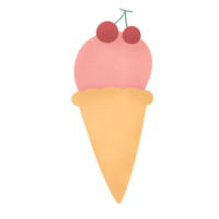 helado de fresa y cereza png