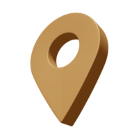 3D map pointer pin icon png