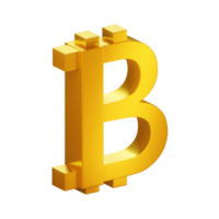 logotipo de bitcoin 3d dourado png