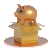 hucha de oro 3d png