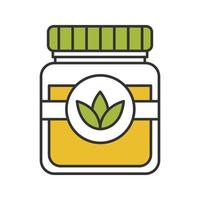 Tea jar color icon. Glass container with lid. Isolated vector illustration