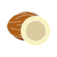 Coconut glyph color icon. Silhouette symbol on white background with no outline. Negative space. Vector illustration