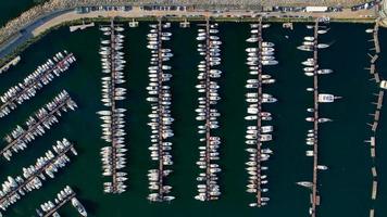 An aerian view of a marina photo