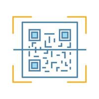 QR code scanner color icon. Quick response code. Matrix barcode scanning app. Isolated vector illustration