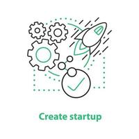 Startup creating concept icon. Business project idea thin line illustration. Vector isolated outline drawing