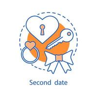 Second date concept icon. Serious relationships idea thin line illustration. Vector isolated outline drawing