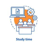 Study time concept icon. School education idea thin line illustration. University. Vector isolated outline drawing