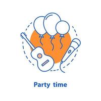 Party time concept icon. Karaoke idea thin line illustration. Entertainment. Vector isolated outline drawing