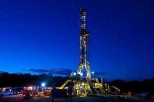 Oil Rig Platform at Night photo