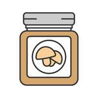 Canned mushrooms color icon. Isolated vector illustration