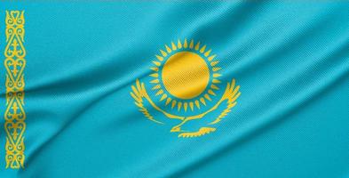 National flag Kazakhstan, Kazakhstan flag, fabric flag Kazakhstan. 3D work and 3D image photo