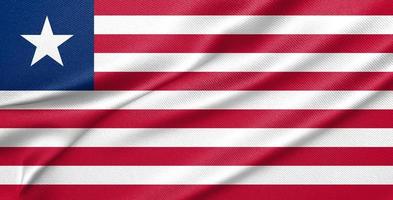 National flag Liberia, Liberia flag, fabric flag Liberia, 3D work and 3D image photo