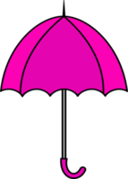 ilustrações coloridas de guarda-chuva. design plano de guarda-chuva. conjunto de ilustração de guarda-chuvas de cores diferentes. png