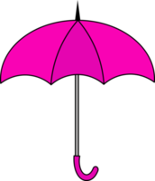 illustrations colorées de parapluie. design plat de parapluie. ensemble d'illustrations de parapluies de différentes couleurs. png