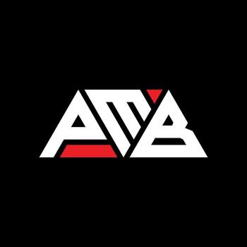 PMB triangle letter logo design with triangle shape. PMB triangle logo design monogram. PMB triangle vector logo template with red color. PMB triangular logo Simple, Elegant, and Luxurious Logo. PMB