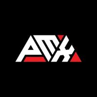 PMX triangle letter logo design with triangle shape. PMX triangle logo design monogram. PMX triangle vector logo template with red color. PMX triangular logo Simple, Elegant, and Luxurious Logo. PMX