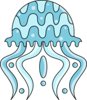 ícone dos desenhos animados de água-viva. desenho isolado conjunto ícone de medusa de água-viva. água-viva de ilustração isolada no fundo branco png