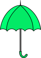 illustrations colorées de parapluie. design plat de parapluie. ensemble d'illustrations de parapluies de différentes couleurs. png