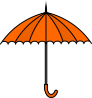 illustrations colorées de parapluie. design plat de parapluie. ensemble d'illustrations de parapluies de différentes couleurs. png