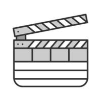 Clapperboard color icon. Time code slate. Isolated vector illustration