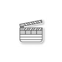 Clapperboard patch. Time code slate. Color sticker. Vector isolated illustration