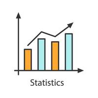 icono de color de estadísticas. gráfico de crecimiento del mercado. aumento de ganancias. diagrama de estadísticas. ilustración vectorial aislada vector