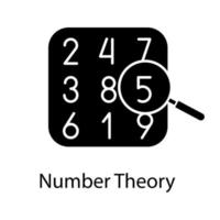 Number theory glyph icon. Arithmetic. Learning number and counting. Silhouette symbol. Negative space. Vector isolated illustration