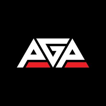 PGP triangle letter logo design with triangle shape. PGP triangle logo design monogram. PGP triangle vector logo template with red color. PGP triangular logo Simple, Elegant, and Luxurious Logo. PGP