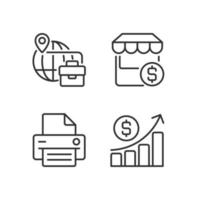 Business development pixel perfect linear icons set. E commerce. Customizable thin line symbols. Isolated vector outline illustrations. Editable stroke.