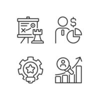 Successful business formula pixel perfect linear icons set. Marketing. Customizable thin line symbols. Isolated vector outline illustrations. Editable stroke.