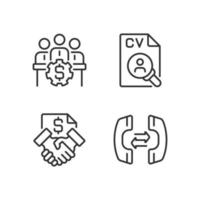 Business operations pixel perfect linear icons set. Board of directors. Customizable thin line symbols. Isolated vector outline illustrations. Editable stroke.