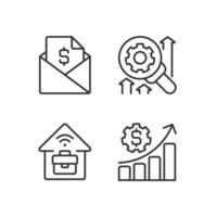 Company management structure pixel perfect linear icons set. Remote job. Customizable thin line symbols. Isolated vector outline illustrations. Editable stroke.