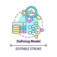 Defining model concept icon. Problem solving step in machine learning abstract idea thin line illustration. Isolated outline drawing. Editable stroke. vector