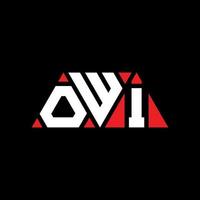 OWI triangle letter logo design with triangle shape. OWI triangle logo design monogram. OWI triangle vector logo template with red color. OWI triangular logo Simple, Elegant, and Luxurious Logo. OWI