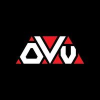 diseño de logotipo de letra triangular ovv con forma de triángulo. monograma de diseño de logotipo de triángulo ovv. plantilla de logotipo de vector de triángulo ovv con color rojo. logotipo triangular ovv logotipo simple, elegante y lujoso. ovv