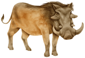 illustrazione dell'acquerello degli animali della savana del facocero png
