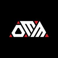 diseño de logotipo de letra triangular omm con forma de triángulo. monograma de diseño de logotipo de triángulo omm. plantilla de logotipo de vector de triángulo omm con color rojo. logotipo triangular omm logotipo simple, elegante y lujoso. omm