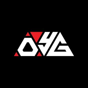 diseño de logotipo de letra de triángulo oyg con forma de triángulo. monograma de diseño de logotipo de triángulo oyg. plantilla de logotipo de vector de triángulo oyg con color rojo. logotipo triangular oyg logotipo simple, elegante y lujoso. oye