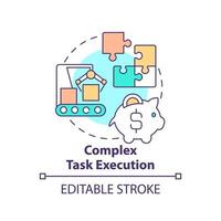Complex task execution concept icon. Artificial intelligence advantage abstract idea thin line illustration. Isolated outline drawing. Editable stroke. vector
