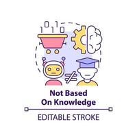 Not based on knowledge concept icon. Drawback of machine learning abstract idea thin line illustration. Isolated outline drawing. Editable stroke. vector
