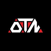 OTN triangle letter logo design with triangle shape. OTN triangle logo design monogram. OTN triangle vector logo template with red color. OTN triangular logo Simple, Elegant, and Luxurious Logo. OTN