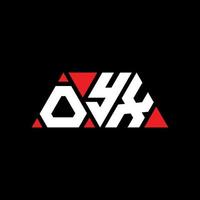OYX triangle letter logo design with triangle shape. OYX triangle logo design monogram. OYX triangle vector logo template with red color. OYX triangular logo Simple, Elegant, and Luxurious Logo. OYX
