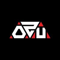 diseño de logotipo de letra triangular ozu con forma de triángulo. monograma de diseño del logotipo del triángulo ozu. plantilla de logotipo de vector de triángulo ozu con color rojo. logo triangular ozu logo simple, elegante y lujoso. ozu