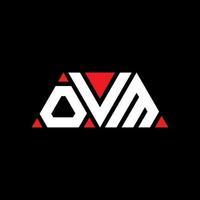 OVM triangle letter logo design with triangle shape. OVM triangle logo design monogram. OVM triangle vector logo template with red color. OVM triangular logo Simple, Elegant, and Luxurious Logo. OVM