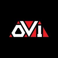 diseño de logotipo de letra triangular ovi con forma de triángulo. monograma de diseño del logotipo del triángulo ovi. plantilla de logotipo de vector de triángulo ovi con color rojo. logo triangular ovi logo simple, elegante y lujoso. ovi