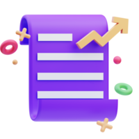 affärsikon, statistik upp, 3d-illustration png