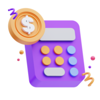 icona di affari, illustrazione 3d della calcolatrice png